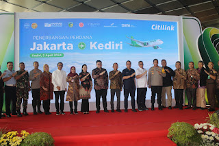 Penerbangan Perdana Citilink Indonesia Mendarat di Bandara Internasional&nbsp;Dhoho